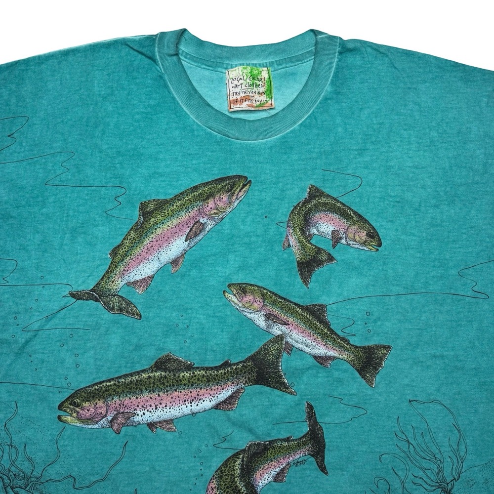 Vintage 90s High Desert Museum Bend Oregon trout fish animal nature shirt